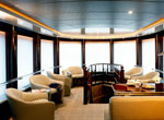 Electric window shades in a marine interior